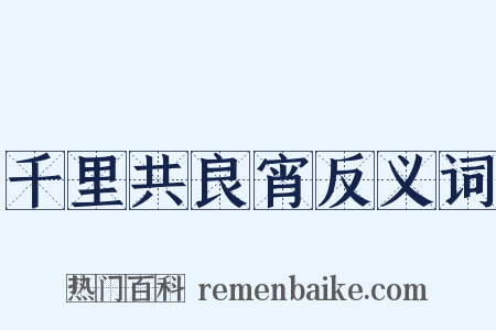 千里共良宵反义词是什么意思的图片